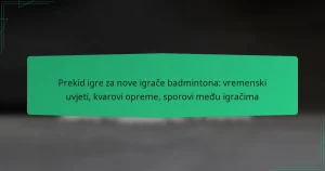 Prekid igre za nove igrače badmintona: vremenski uvjeti, kvarovi opreme, sporovi među igračima