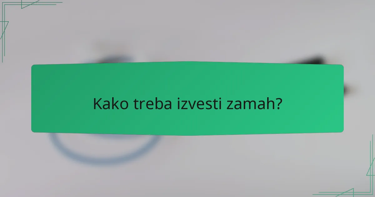 Kako treba izvesti zamah?
