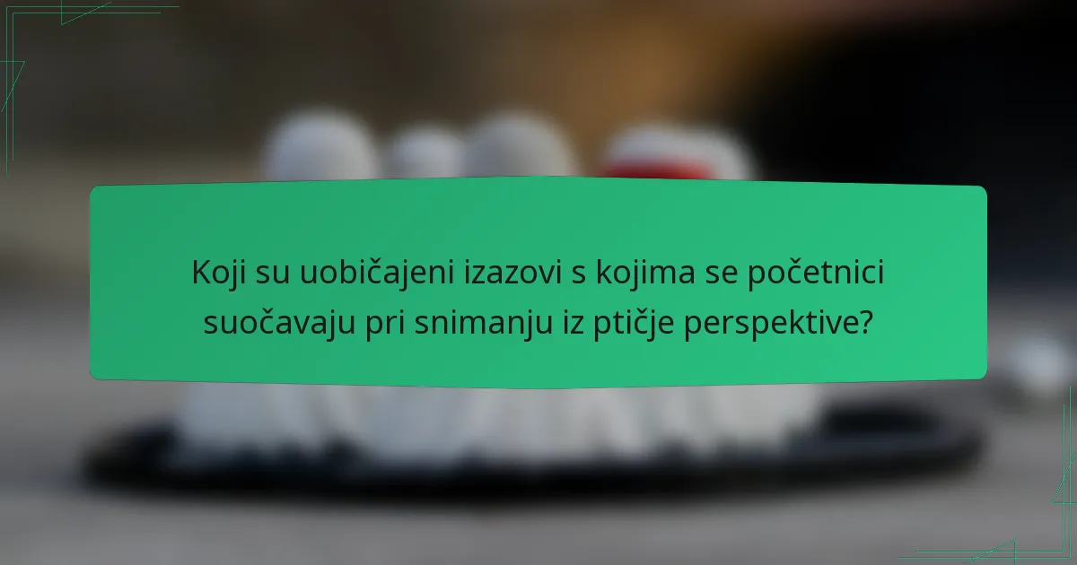 Koji su uobičajeni izazovi s kojima se početnici suočavaju pri snimanju iz ptičje perspektive?